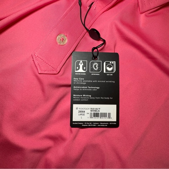 Mercedes Benz The Club Collection FootJoy Vibrant Pink Salmon Polo Shirt - Picture 6 of 11